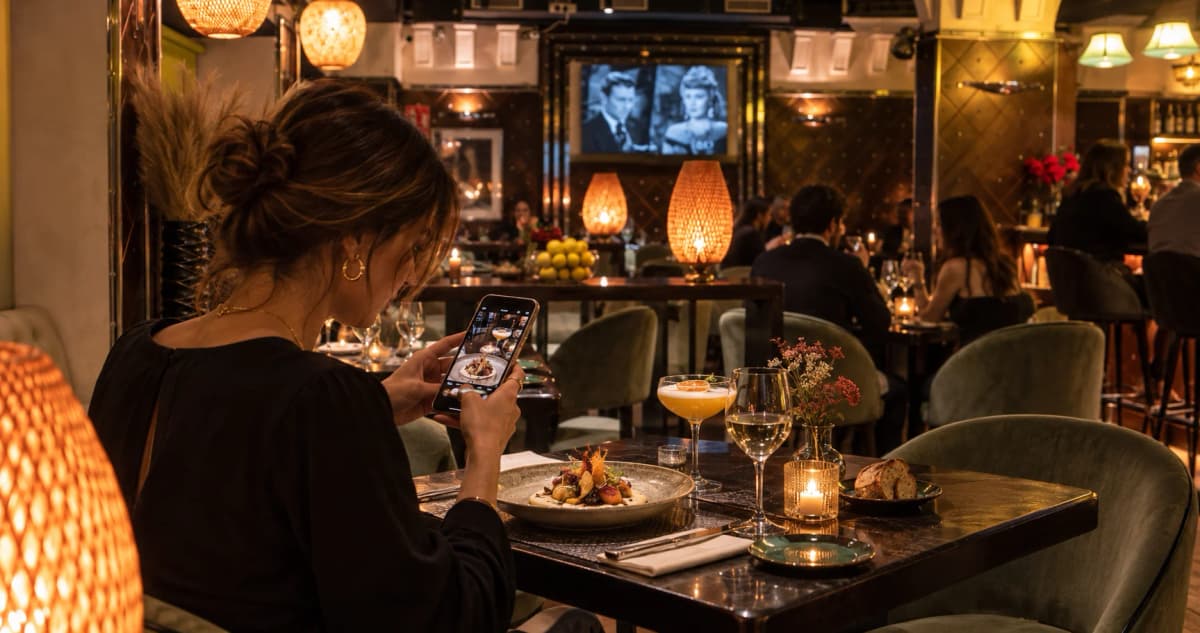 Instagrammable Restaurants in Barcelona: Gastronomy, Warm Lights, and the Glamour of the 50s