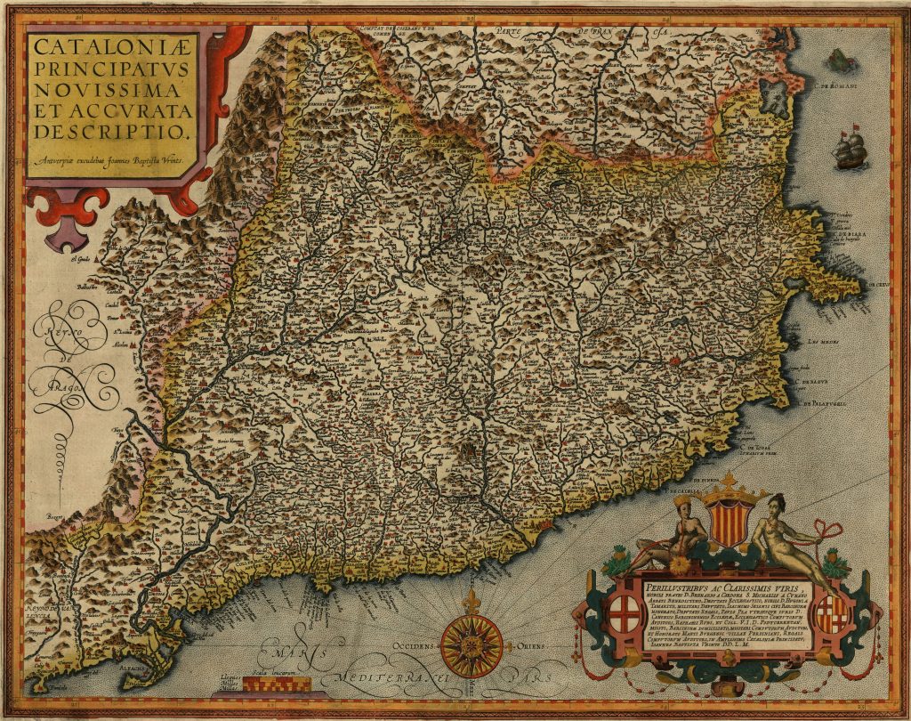 Mapa antiguo Barcelona medieval