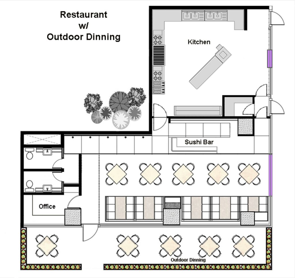 Imagen de un mapa de sala de un restaurante